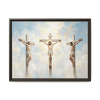 "The Crucifixion - Three Crosses at Golgotha" | Matthew 27:32-56 Framed Canvas