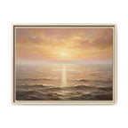 "Divine Light Upon the Waters - The Cross Reflected" | Matthew 14:25-27 Matte Framed Canvas