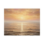 "Divine Light Upon the Waters - The Cross Reflected" | Matthew 14:25-27 Matte Canvas, Stretched