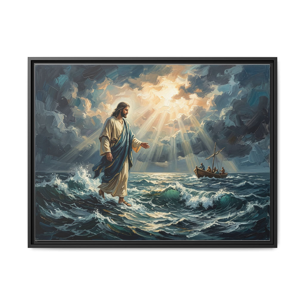 "Peace Be Still - Jesus Walking on Water" | Matthew 14:22-33 Matte Framed Canvas
