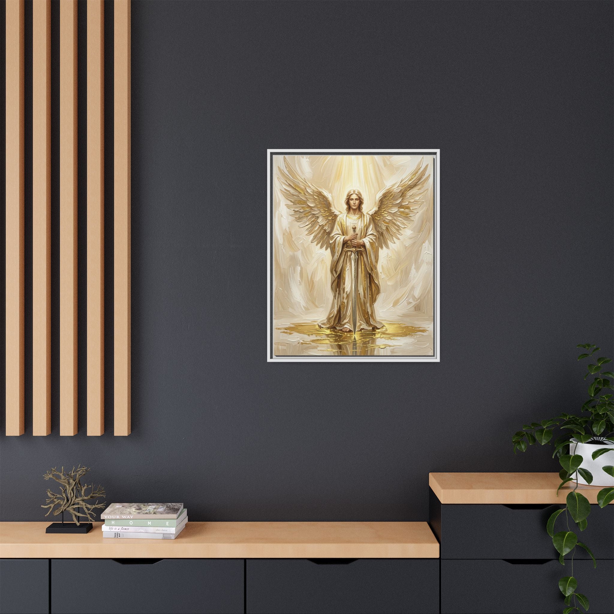 Celestial Warrior Matte Framed Canvas