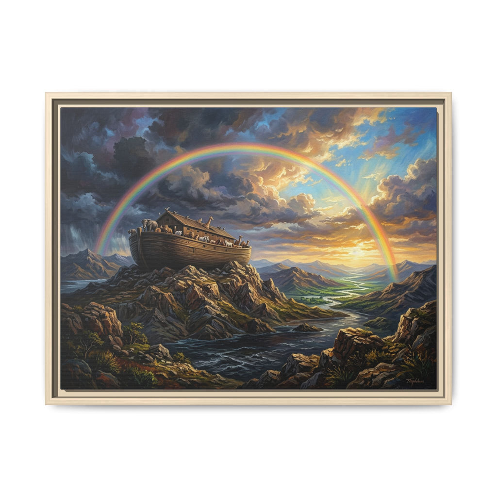 "Noah's Ark - The Covenant Fulfilled" | Genesis 9:12-16 Matte Framed Canvas