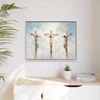 "The Crucifixion - Three Crosses at Golgotha" | Matthew 27:32-56 Framed Canvas