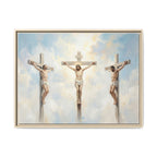 "The Crucifixion - Three Crosses at Golgotha" | Matthew 27:32-56 Framed Canvas