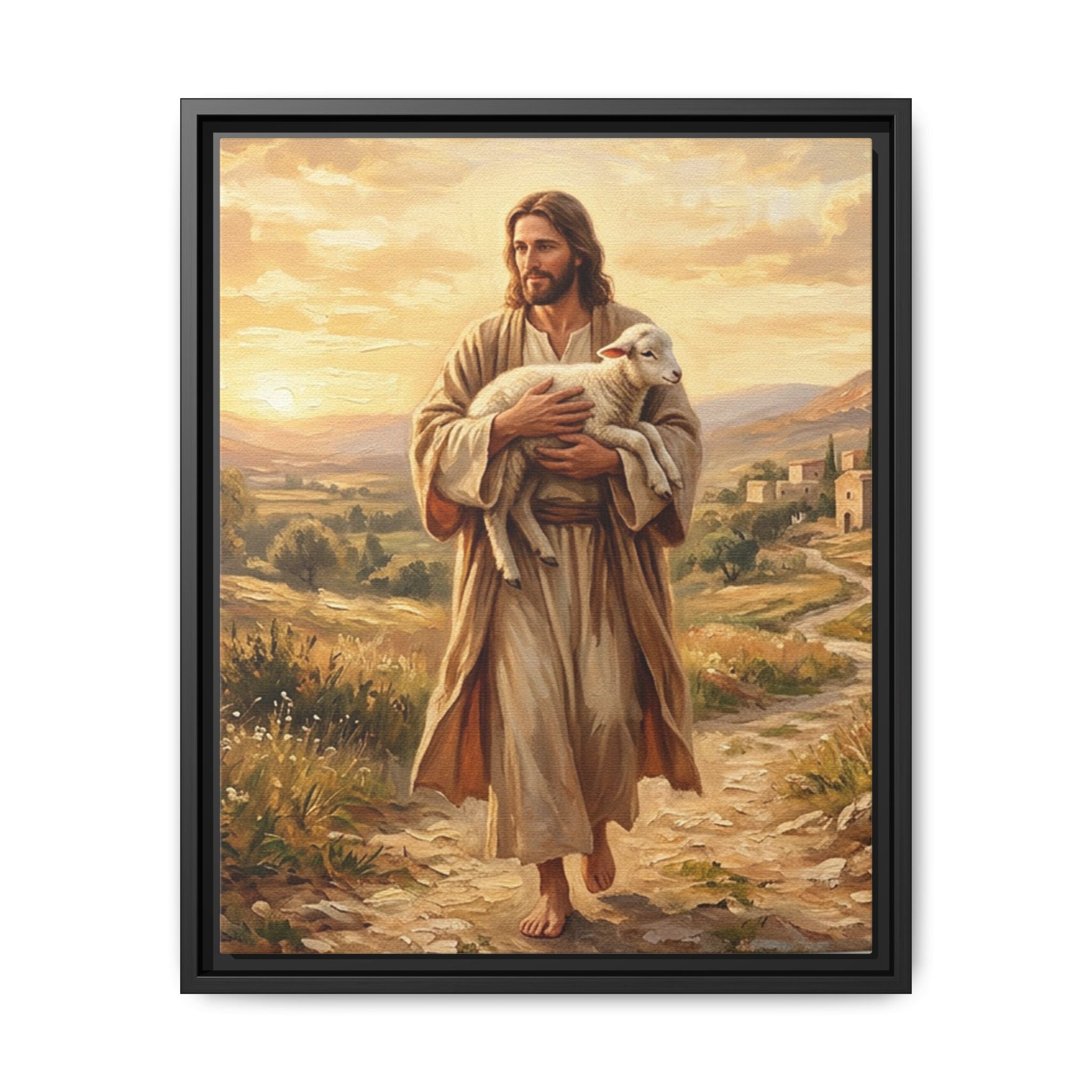 Shepherd of Peace Matte Framed Canvas