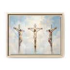 "The Crucifixion - Three Crosses at Golgotha" | Matthew 27:32-56 Framed Canvas