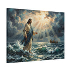 "Peace Be Still - Jesus Walking on Water" | Matthew 14:22-33 Matte Canvas, Stretched
