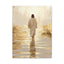 Walking Into the Light — Jesus on the Water  Gold & White Oil Print Matte Canvas, Stretched