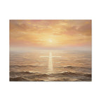 "Divine Light Upon the Waters - The Cross Reflected" | Matthew 14:25-27 Matte Canvas, Stretched