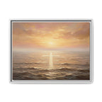 "Divine Light Upon the Waters - The Cross Reflected" | Matthew 14:25-27 Matte Framed Canvas