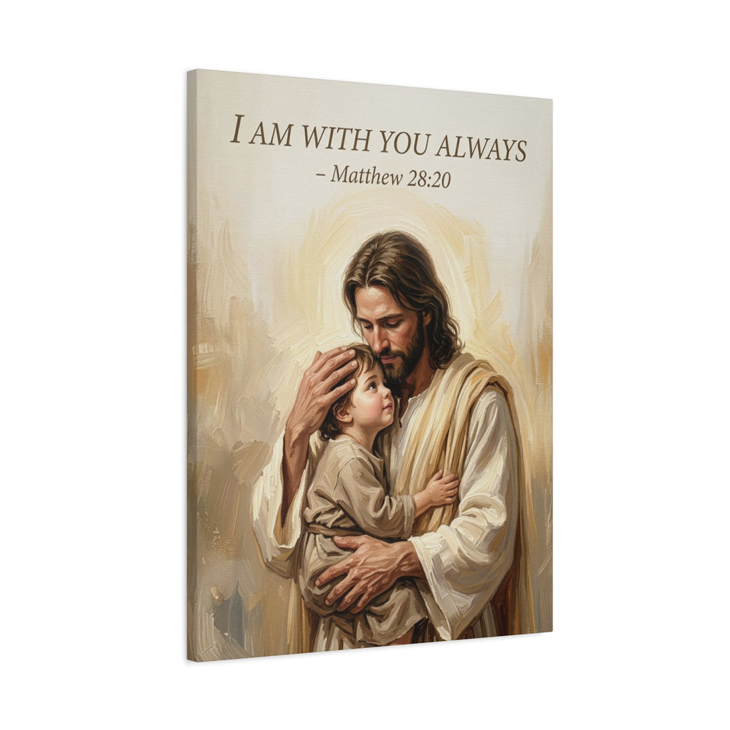 I Am With You Always – Matthew 28:20 Matte Canvas, Stretched