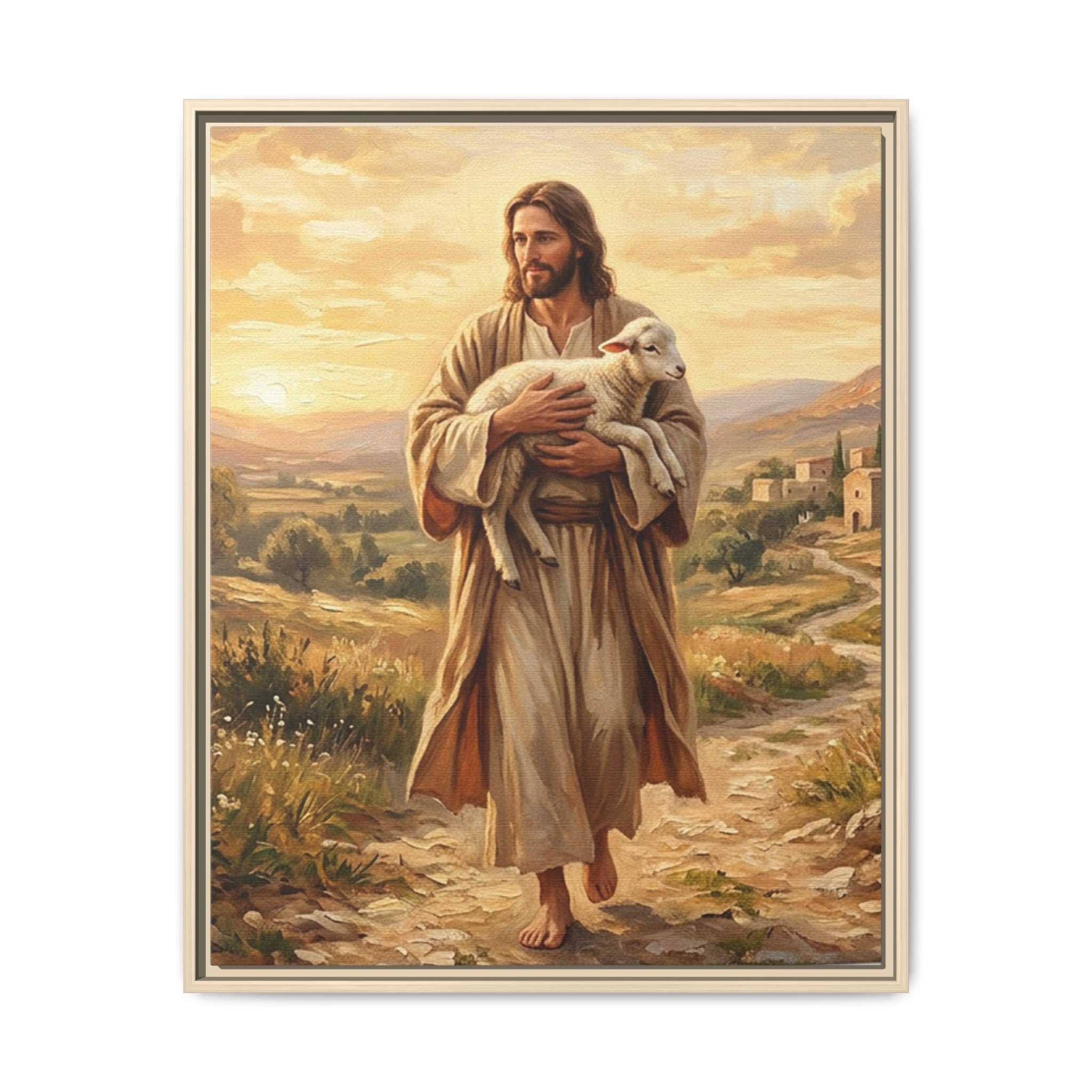 Shepherd of Peace Matte Framed Canvas