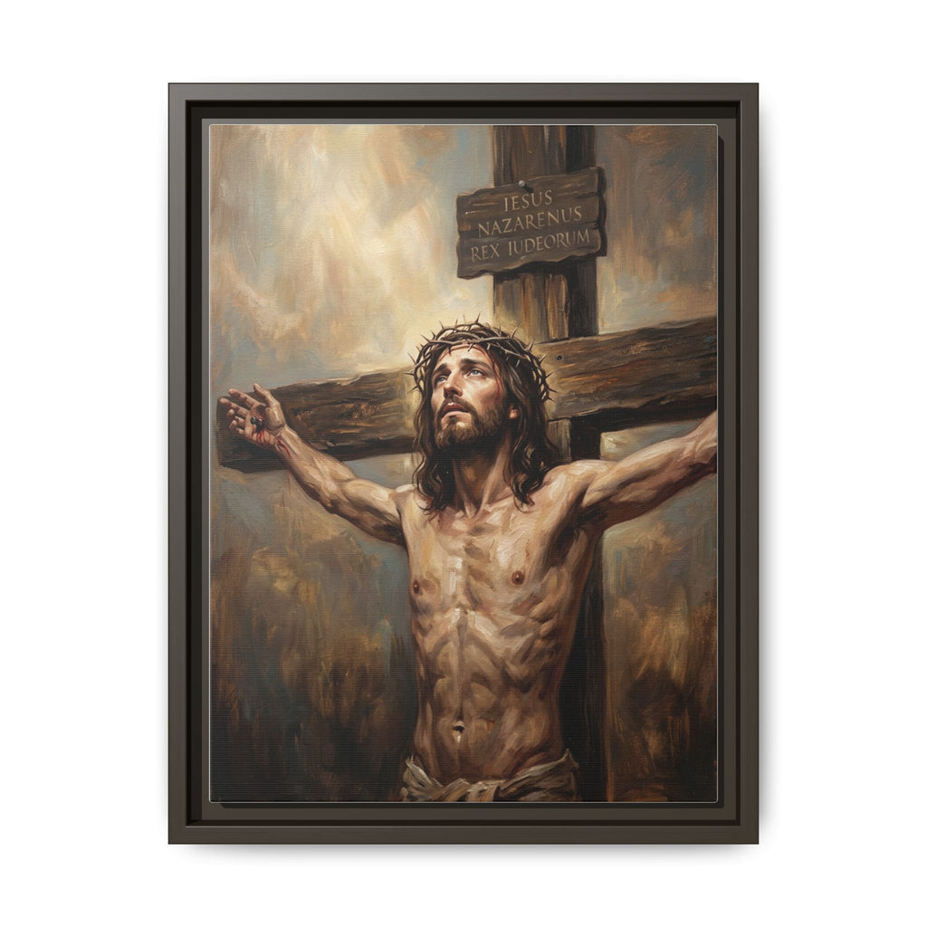 Redeemer on the Cross Matte Framed Canvas