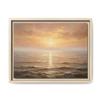 "Divine Light Upon the Waters - The Cross Reflected" | Matthew 14:25-27 Matte Framed Canvas
