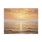 "Divine Light Upon the Waters - The Cross Reflected" | Matthew 14:25-27 Matte Canvas, Stretched