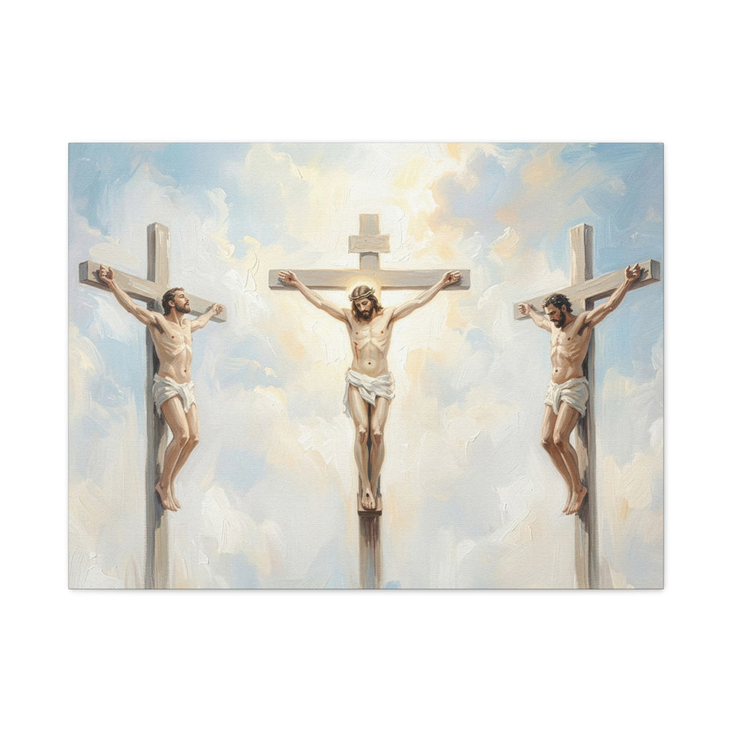 "The Crucifixion - Three Crosses at Golgotha" | Matthew 27:32-56 Matte Canvas, Stretched