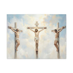 "The Crucifixion - Three Crosses at Golgotha" | Matthew 27:32-56 Matte Canvas, Stretched