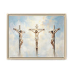 "The Crucifixion - Three Crosses at Golgotha" | Matthew 27:32-56 Framed Canvas