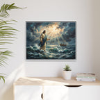 "Peace Be Still - Jesus Walking on Water" | Matthew 14:22-33 Matte Framed Canvas