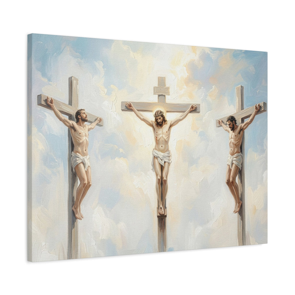 "The Crucifixion - Three Crosses at Golgotha" | Matthew 27:32-56 Matte Canvas, Stretched