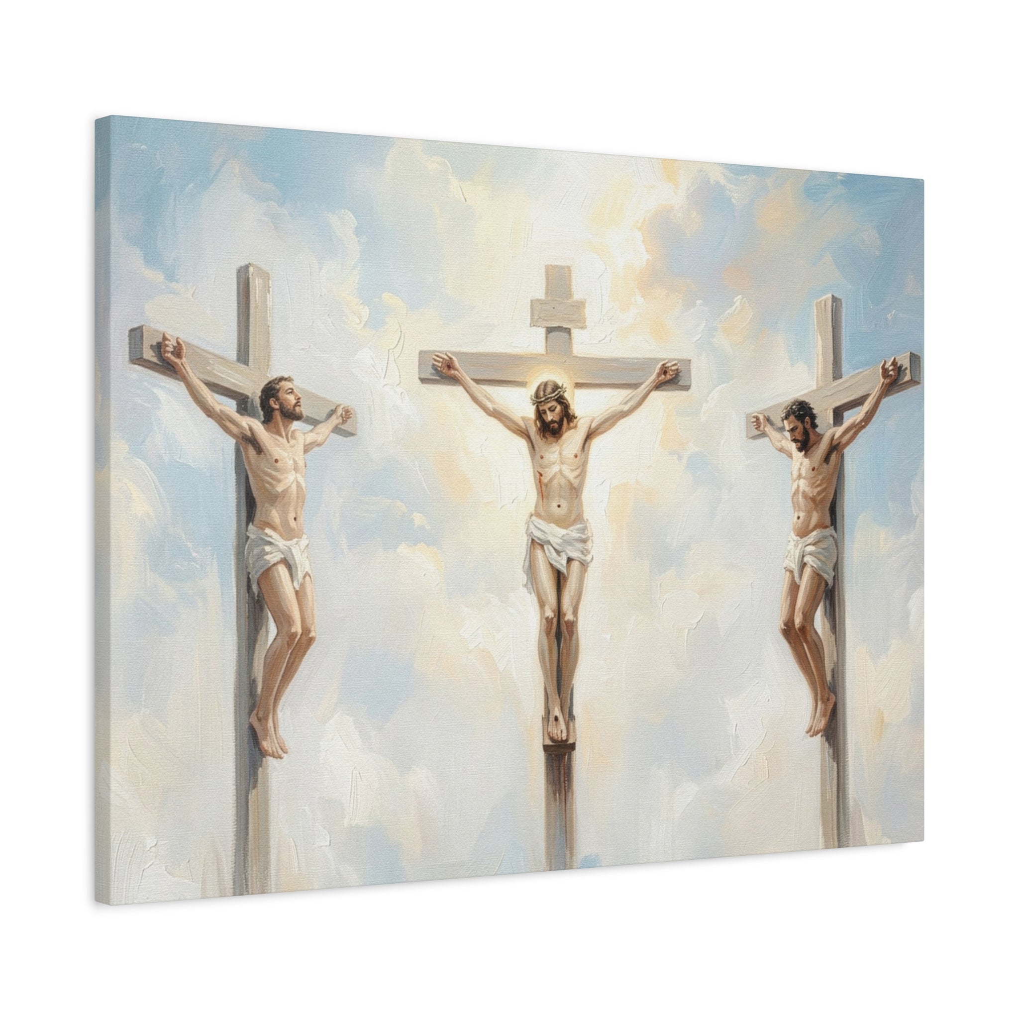 "The Crucifixion - Three Crosses at Golgotha" | Matthew 27:32-56 Matte Canvas, Stretched