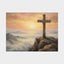 "The Cross at Dawn - Victory Over the Valley" | Romans 6:9-10 Digital Print