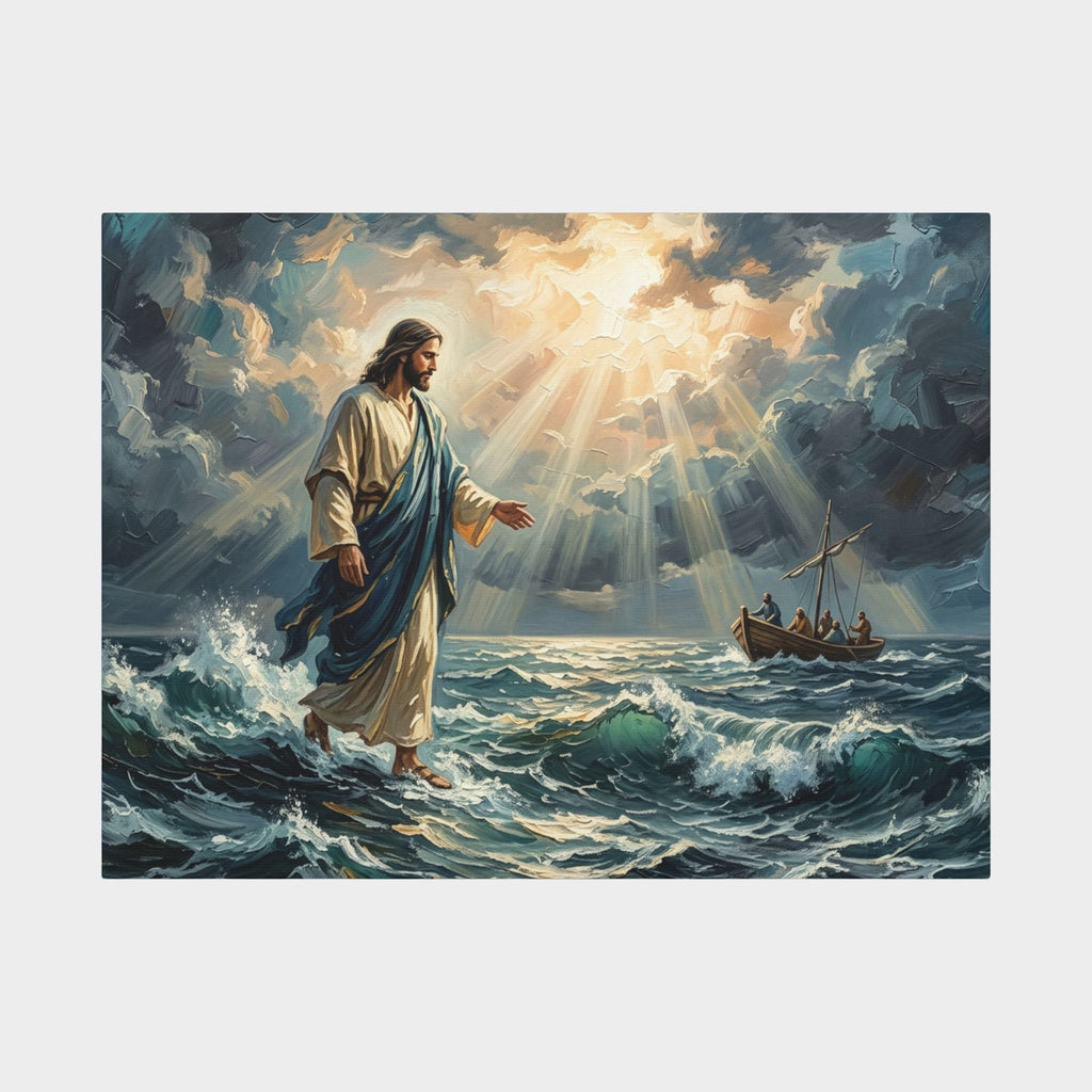 "Peace Be Still - Jesus Walking on Water" | Matthew 14:22-33 Matte Canvas, Stretched