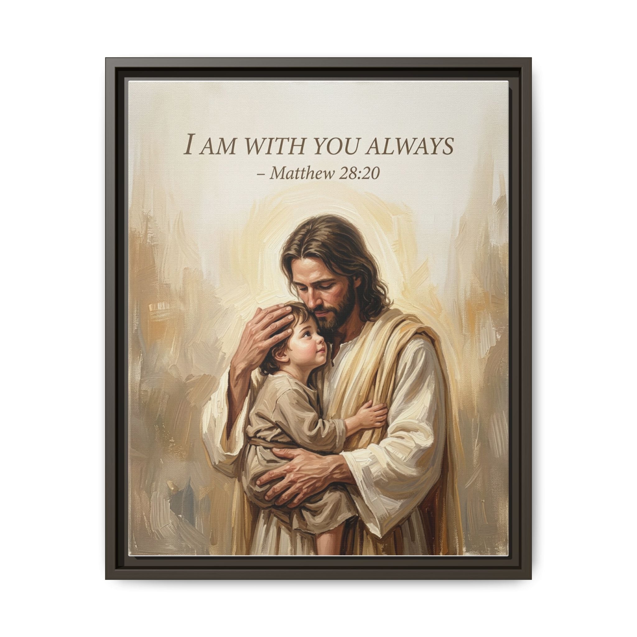 I Am With You Always – Matthew 28:20 Matte Framed Canvas