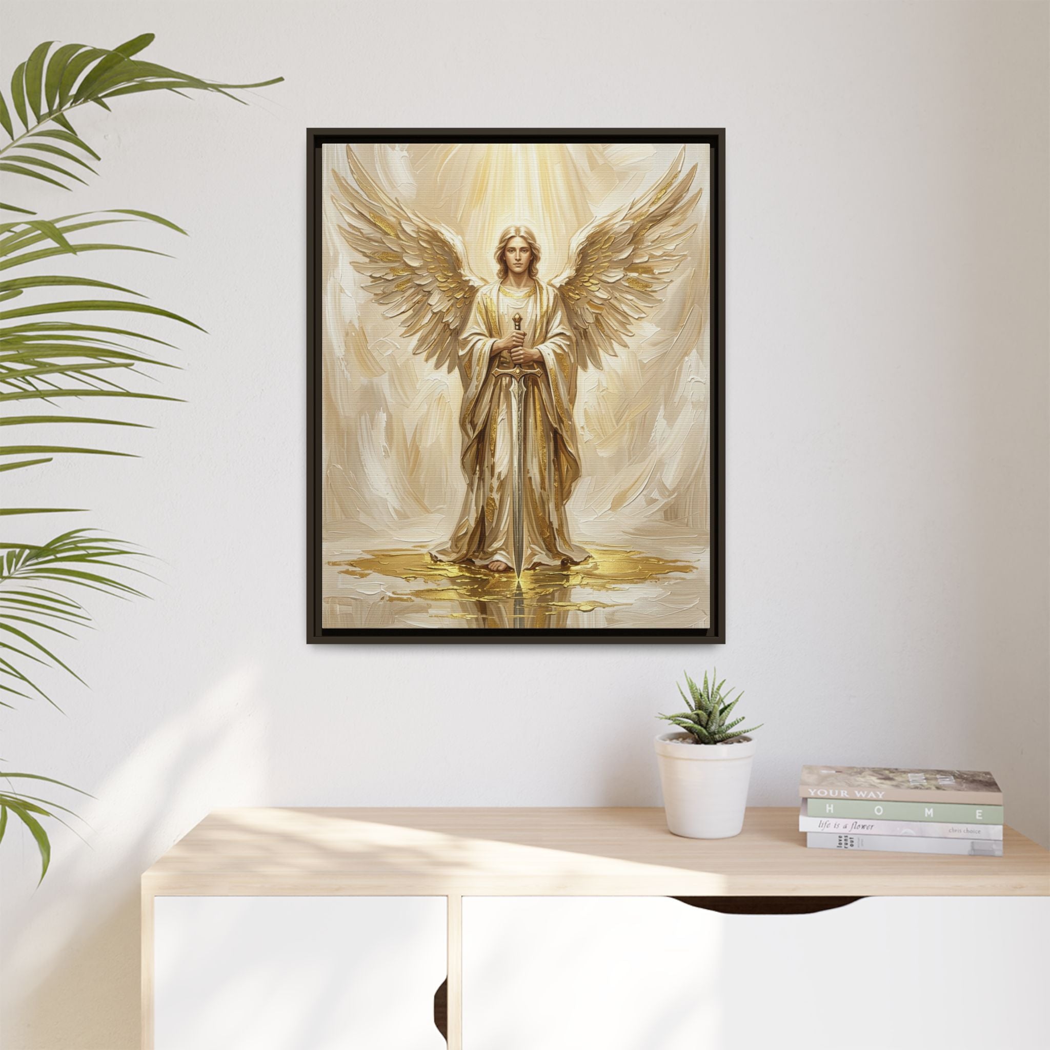 Celestial Warrior Matte Framed Canvas
