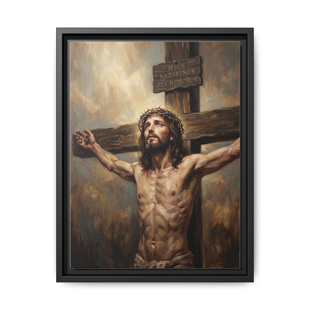 Redeemer on the Cross Matte Framed Canvas