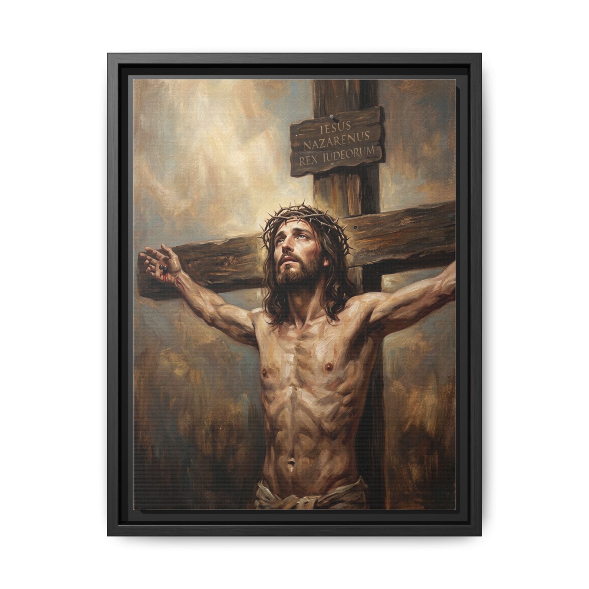Redeemer on the Cross Matte Framed Canvas