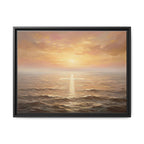 "Divine Light Upon the Waters - The Cross Reflected" | Matthew 14:25-27 Matte Framed Canvas