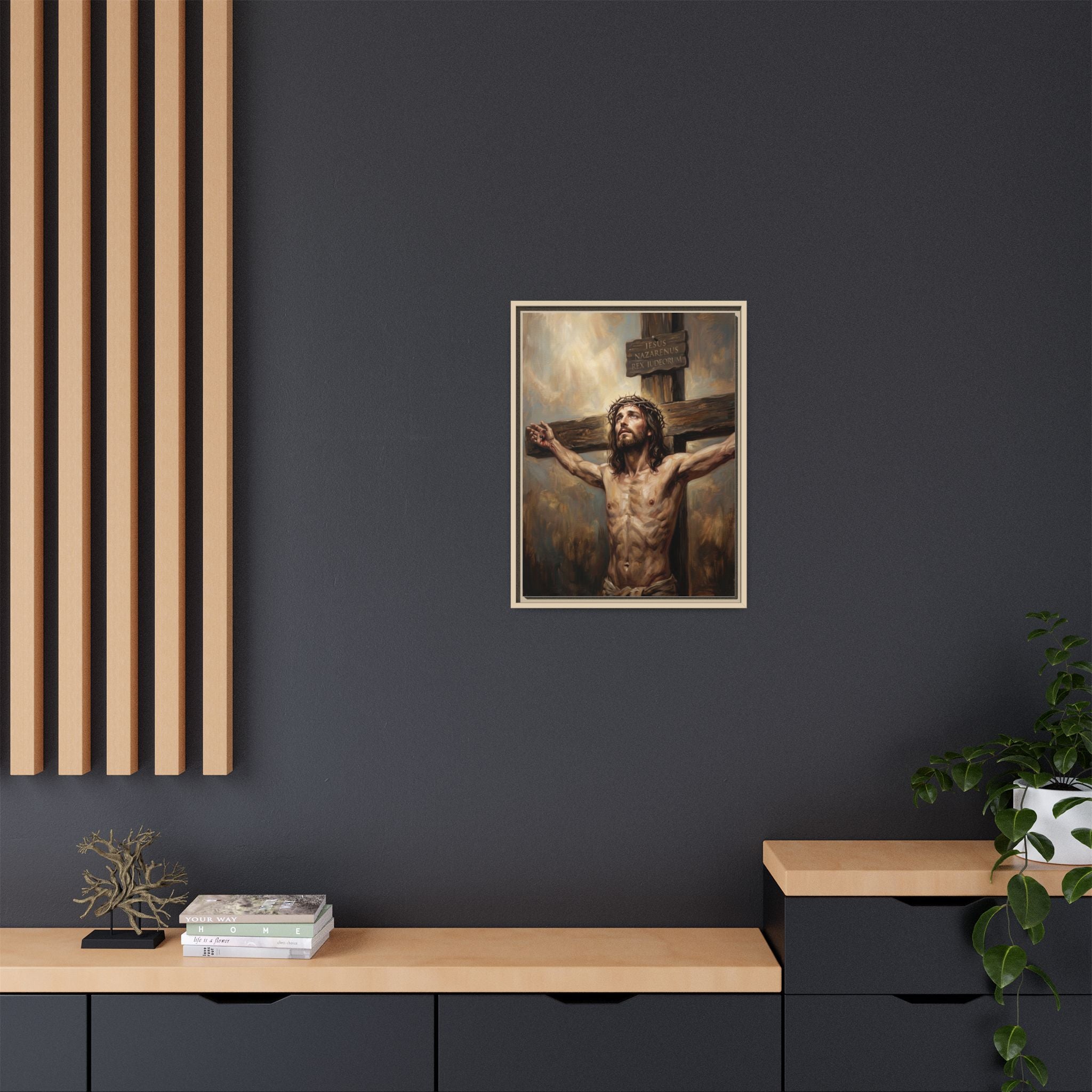 Redeemer on the Cross Matte Framed Canvas