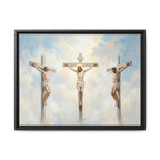 "The Crucifixion - Three Crosses at Golgotha" | Matthew 27:32-56 Framed Canvas