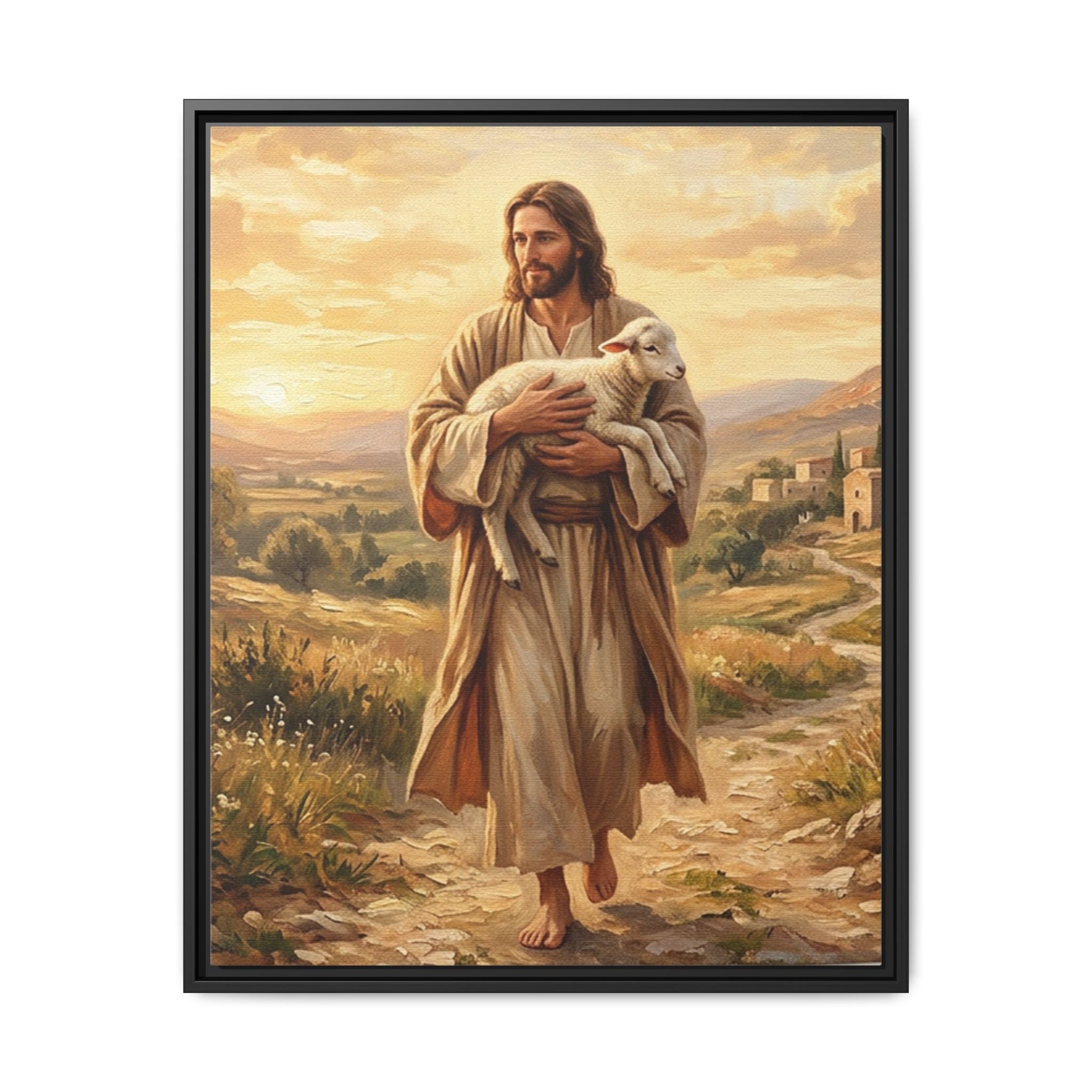 Shepherd of Peace Matte Framed Canvas