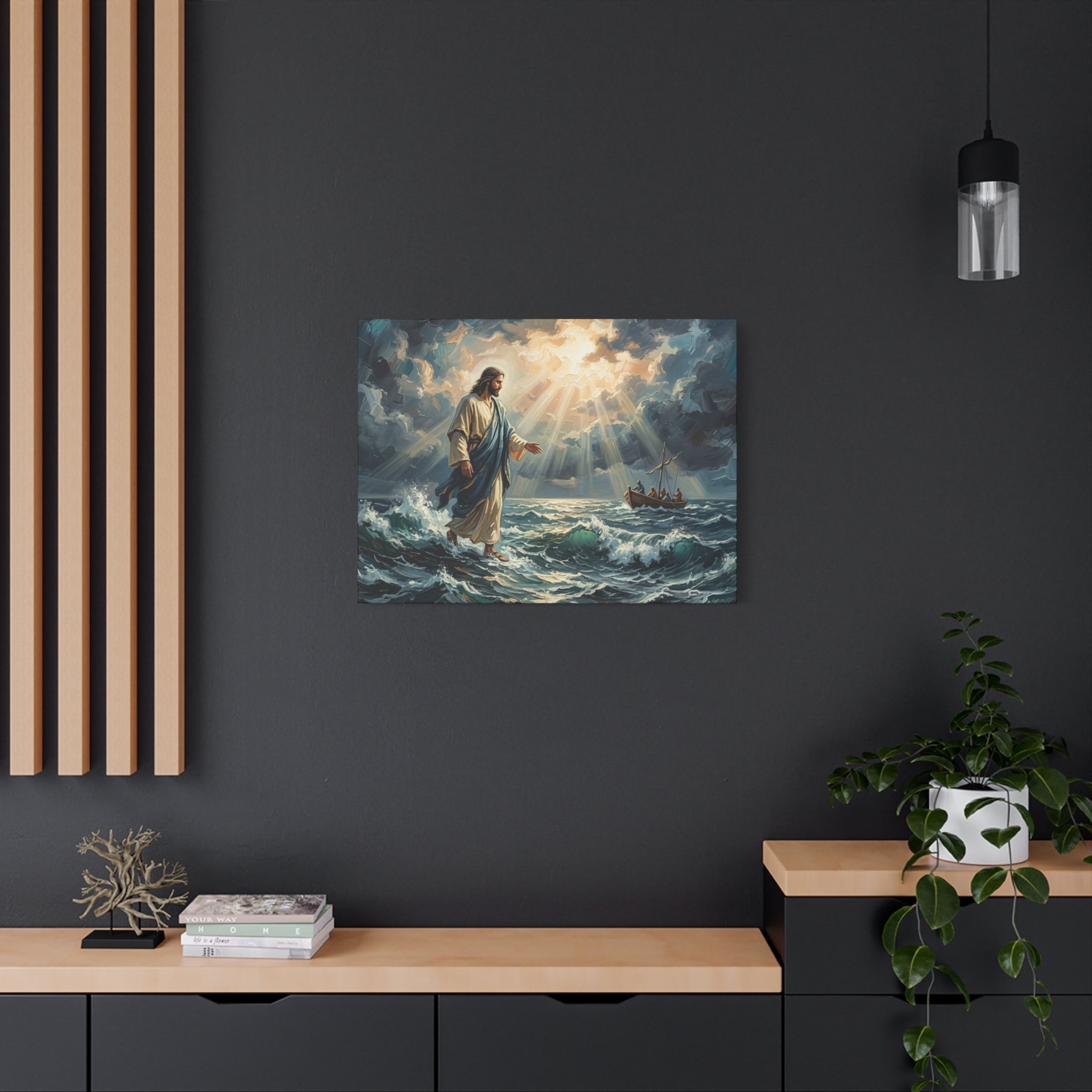 "Peace Be Still - Jesus Walking on Water" | Matthew 14:22-33 Matte Canvas, Stretched