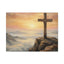 "The Cross at Dawn - Victory Over the Valley" | Romans 6:9-10 Matte Canvas, Stretched