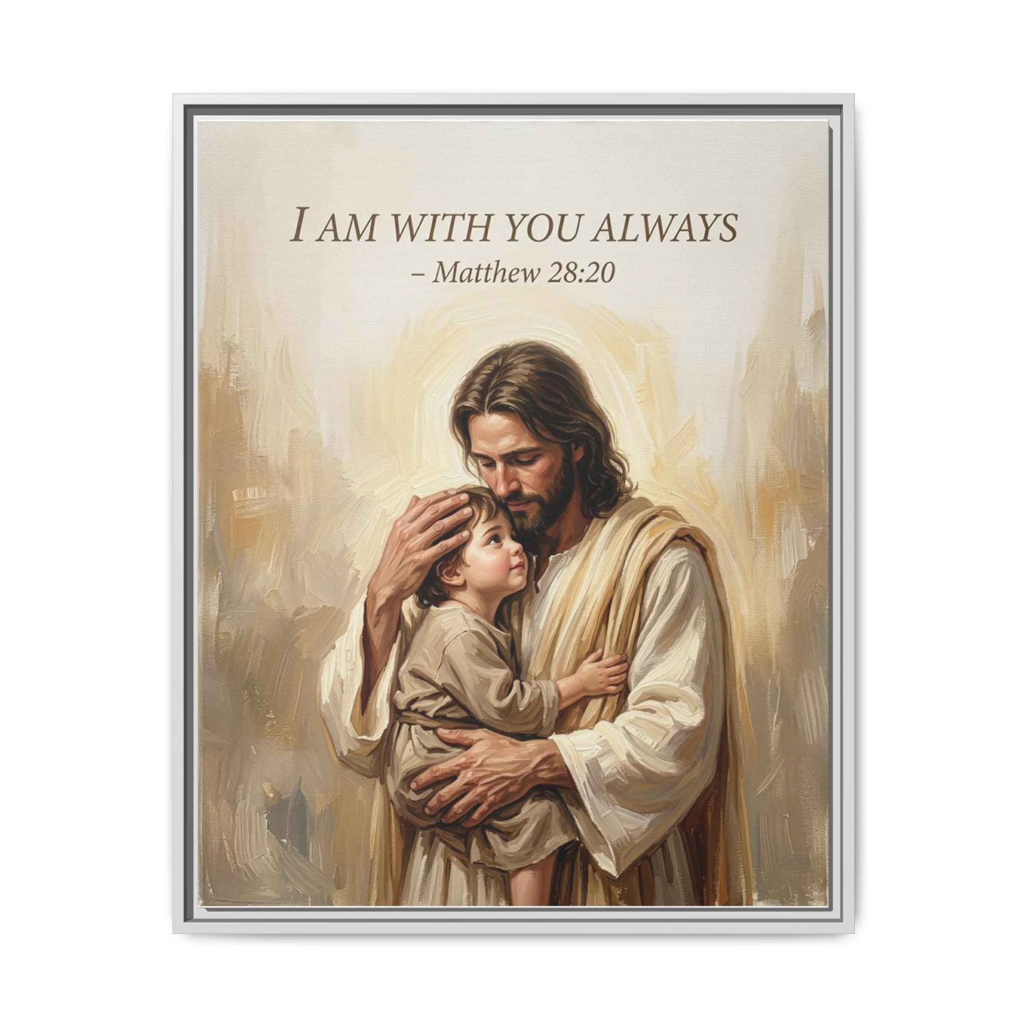 I Am With You Always – Matthew 28:20 Matte Framed Canvas