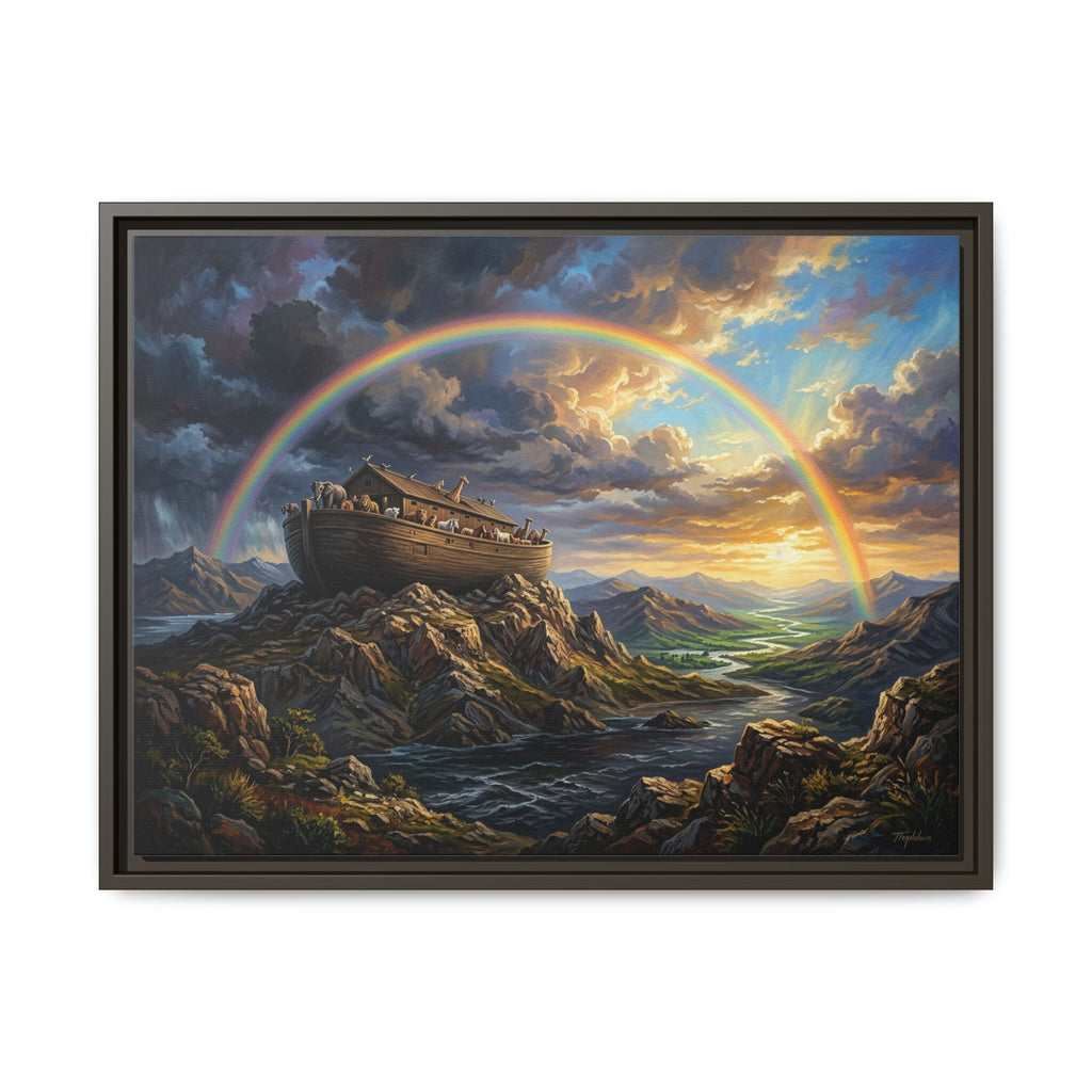 "Noah's Ark - The Covenant Fulfilled" | Genesis 9:12-16 Matte Framed Canvas
