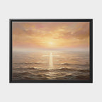 "Divine Light Upon the Waters - The Cross Reflected" | Matthew 14:25-27 Matte Framed Canvas