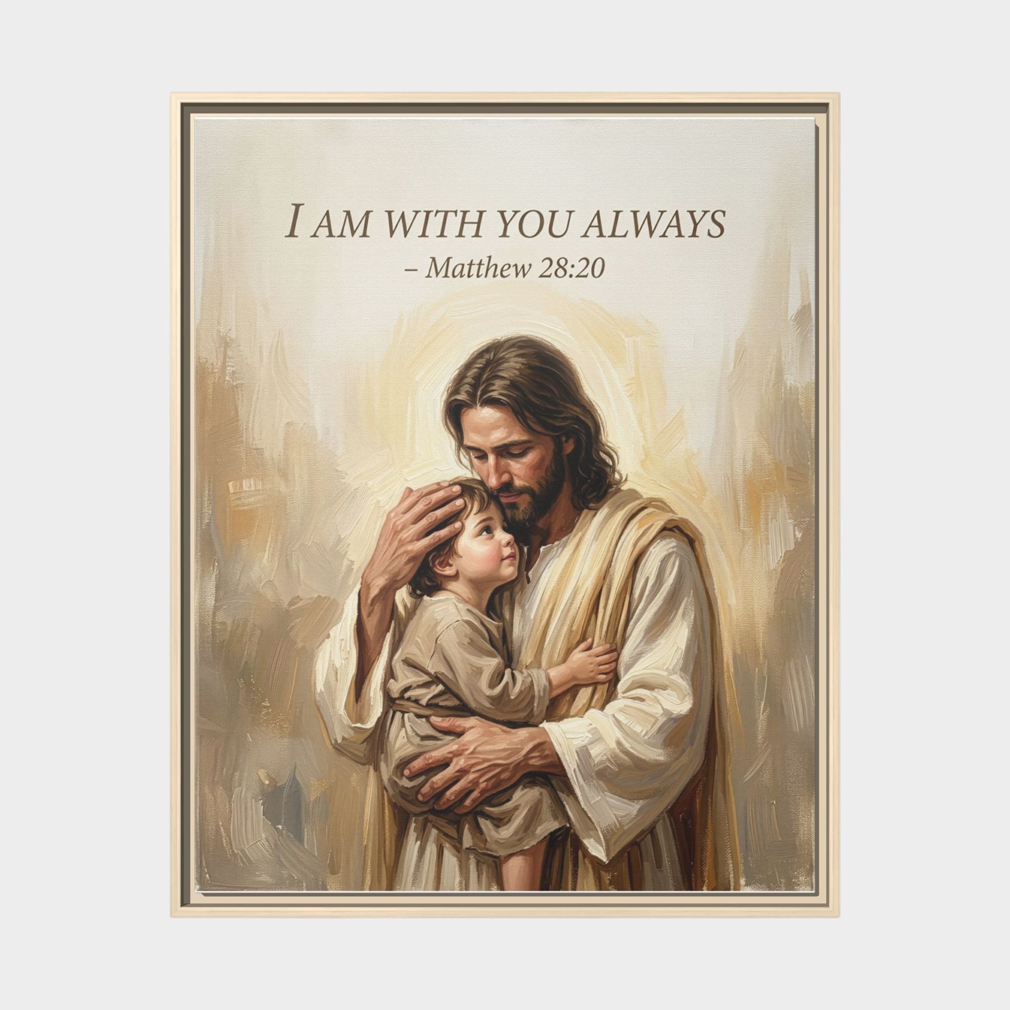 I Am With You Always – Matthew 28:20 Matte Framed Canvas