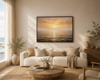 "Divine Light Upon the Waters - The Cross Reflected" | Matthew 14:25-27 Matte Framed Canvas