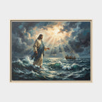 "Peace Be Still - Jesus Walking on Water" | Matthew 14:22-33 Matte Framed Canvas