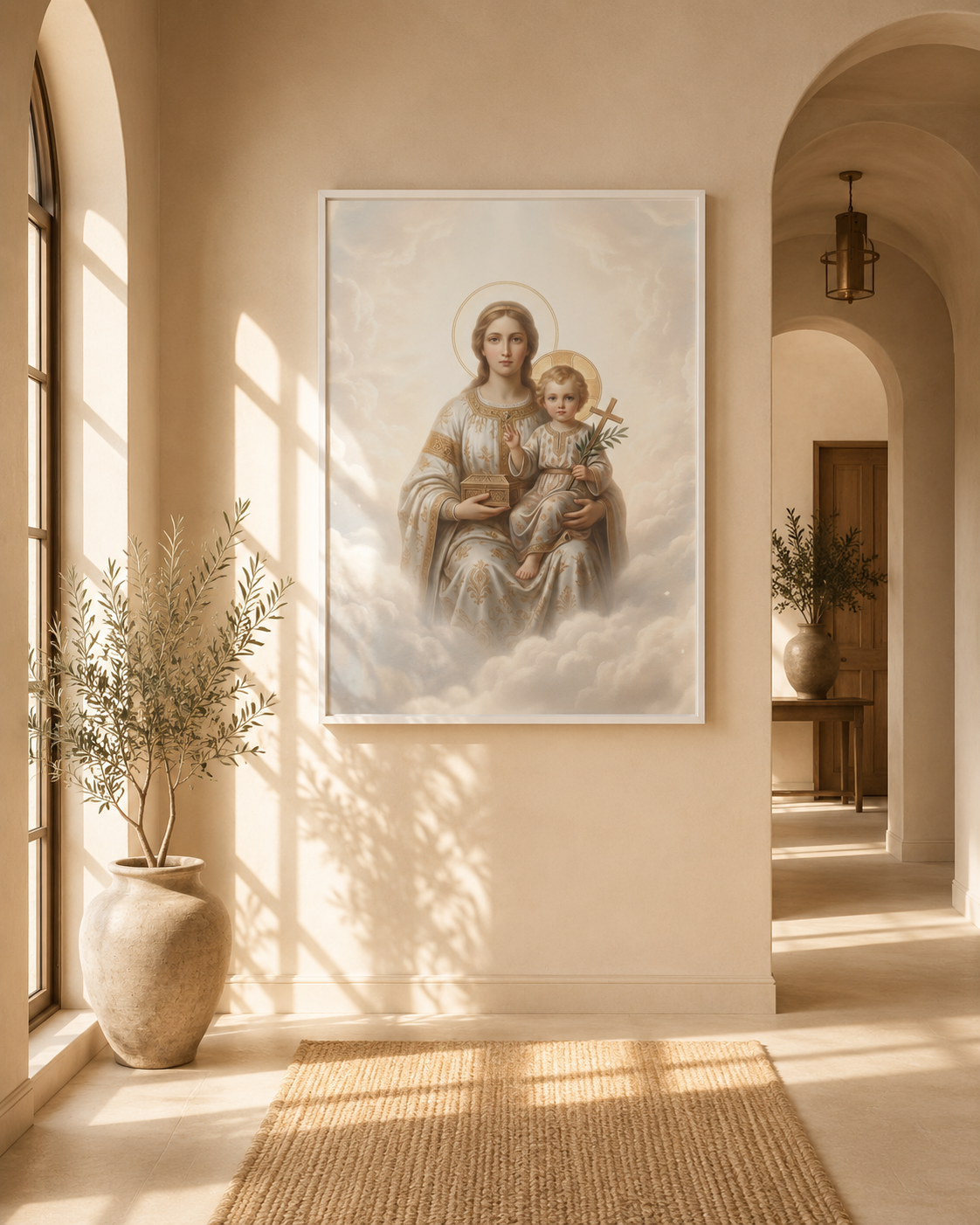 Madonna of Divine Light Matte Framed Canvas