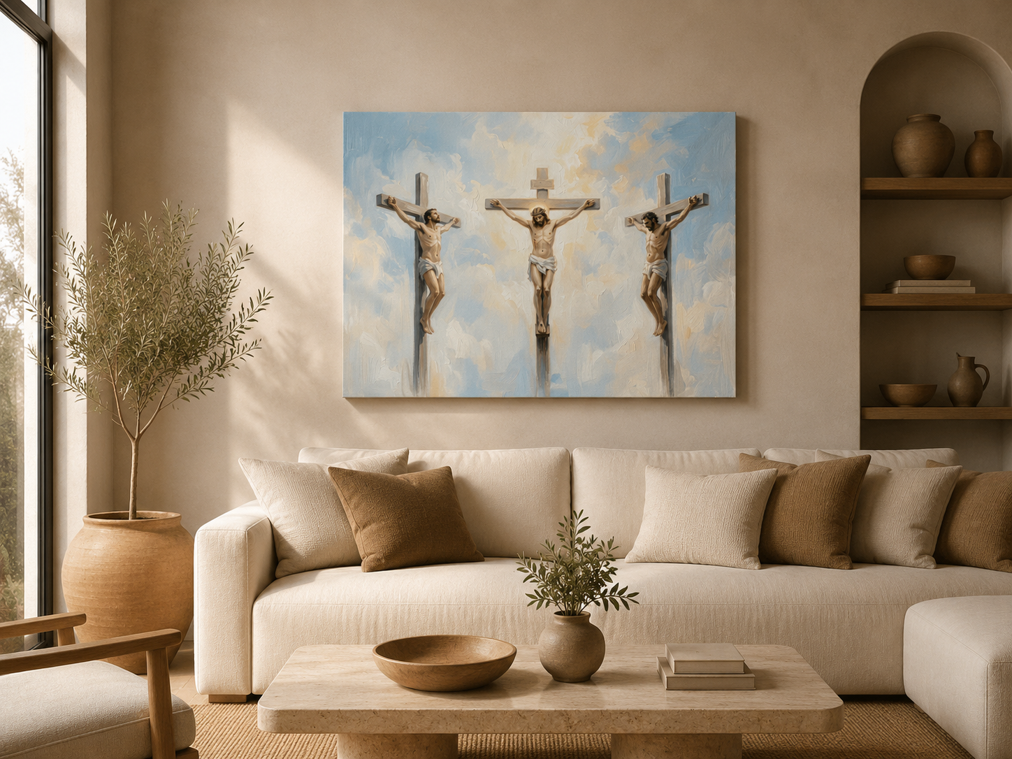 "The Crucifixion - Three Crosses at Golgotha" | Matthew 27:32-56 Matte Canvas, Stretched Secondary image